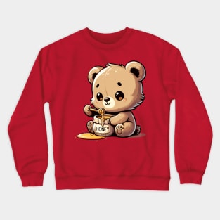 Bear Holds Honey Jar Crewneck Sweatshirt